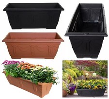 Venetian Rectangular Window Box Planter Plant Flower Pots Plastic Home Garden