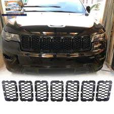 7X Black Front Bumper Honeycomb Mesh Grill Insert for Jeep Grand Cherokee 17-21