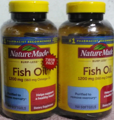Nature Made Fish Oil 1200mg, (360mg Omega 3) ~ 300 Ct. ~ Exp. 06/2026