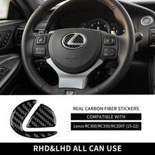 Black Steering Wheel Center Logo Carbon Fiber For Lexus RC300 RC350 RC200T 15-22