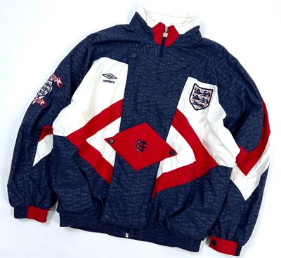 Veste D'entraînement Angleterre 1990 - Umbro - Vintage - Drapeau Vert - Taille XL