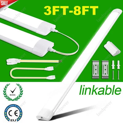 DEPHTHON 8FT LED Strip Lights Batten Tube Light Office Shop Garage Ceiling Lamp Daylights