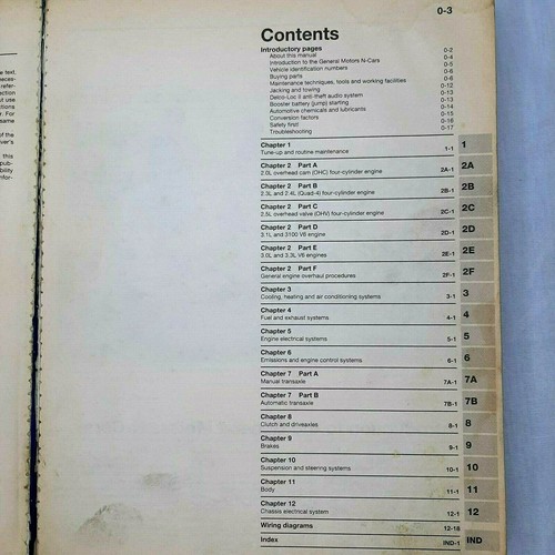 Haynes Manual General Motors 1985-98 Pontiac Grand Am Calais Buick GM Oldsmobile - Picture 9 of 9
