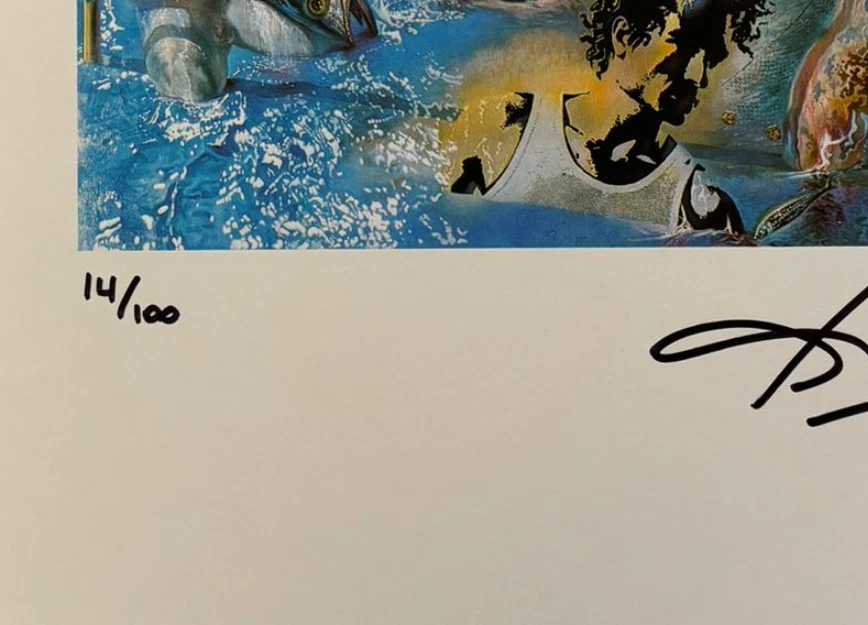LITOGRAFÍA ORIGINAL FIRMADA POR SALVADOR DALÍ, CERTIFICADO DE AUTENTICIDAD Y TASACIÓN POR $3,500 USD. Foto 3 de 4
