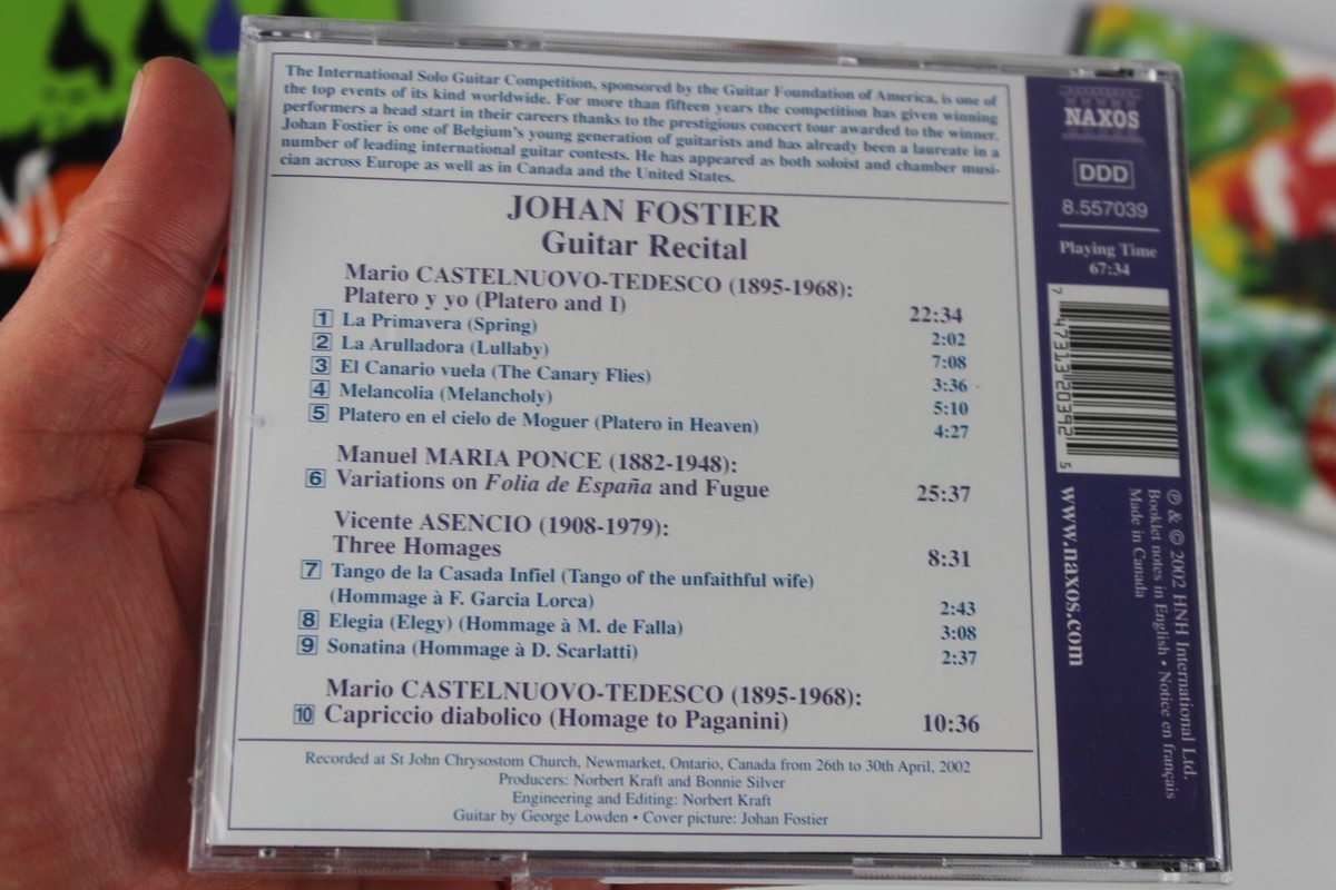 LAUREATE SERIES GUITAR JOHAN FOSTIER GUITAR RECITAL NAXOS CD [NEW