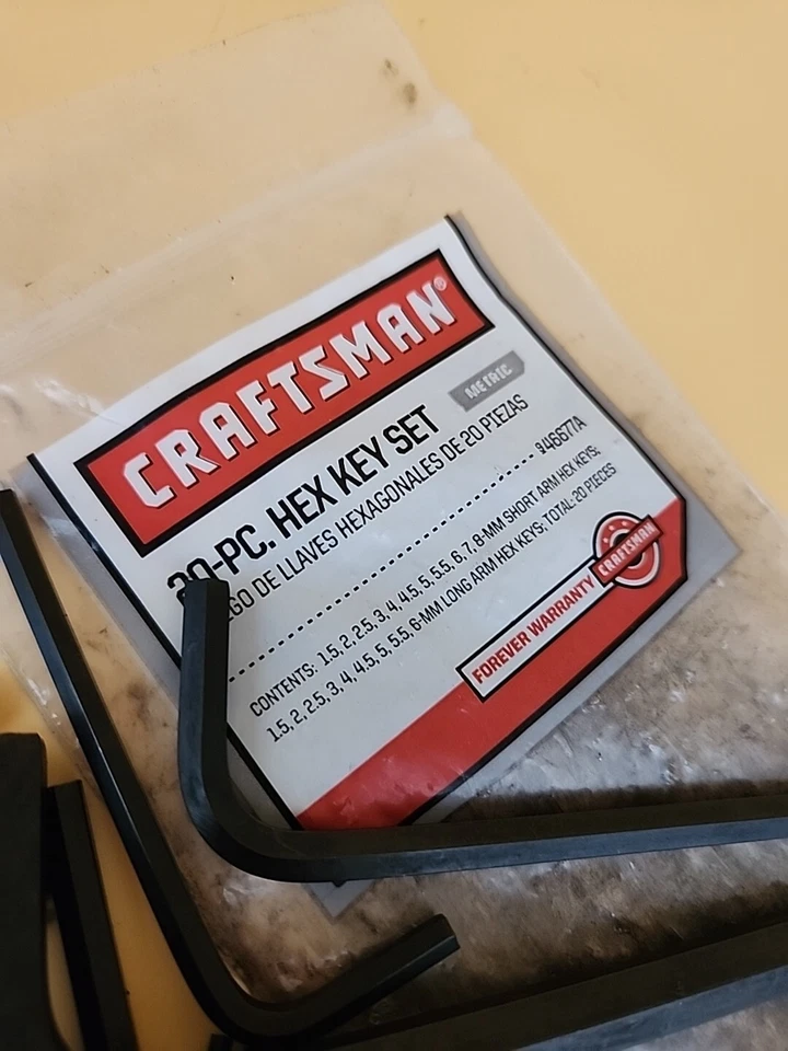 Craftsman 20 piece Long & Short Arm Metric Set Screw Keys 9-46677A - Image 3 of 4
