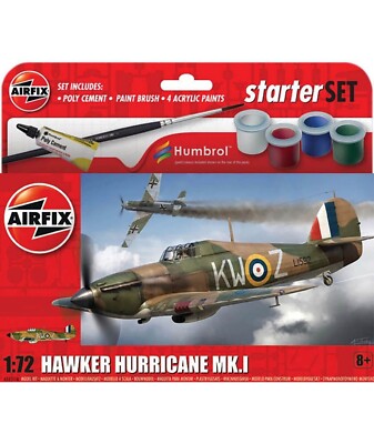 Airfix A55111 Hawker Hurricane Mk.1 Starter Set Plastic Aircraft Model Kit 1:72
