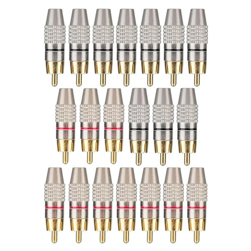 (10 x Black ring, 10 x Red ring) RCA Male Plug Video Adapter Connector Speaker - Picture 3 of 11