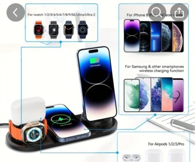 4 in 1 Wireless Charging Station for iWatch and AirPods Wireless Charger Stand