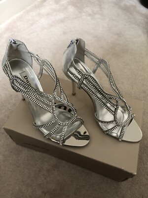Dune Silver Diamante Heels Size UK