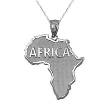 Africa Map Silver Pendant Necklace