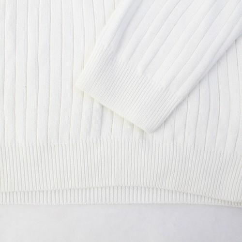 Pria White Ribbed Long-Sleeve Knit Sweater Women's Size Large - Picture 4 of 5