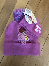 Fancy Nancy Hat Mitten Set 2pc Girls Cold Weather Pink Angel Wings New
