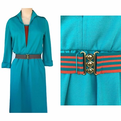 Vintage 1970s Mod Dress Orange & Teal by Nancy Greer New York Size 6 | eBay