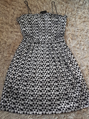 zara black and silver dress