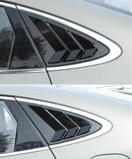 For Hyundai Sonata 2020-2023 Pair ABS Gloss Black Rear Window Louver Cover  