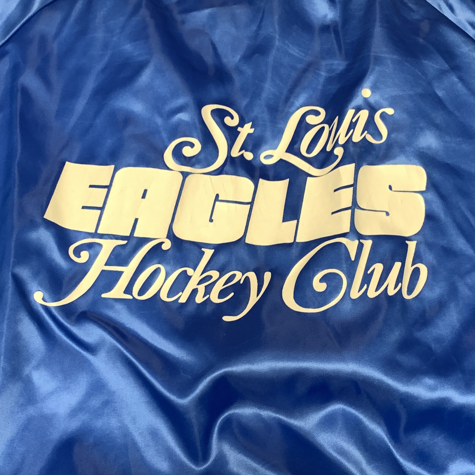 Vtg Busch Beer Royal Blue Satin Jacket Mens L Nylon S… Gem