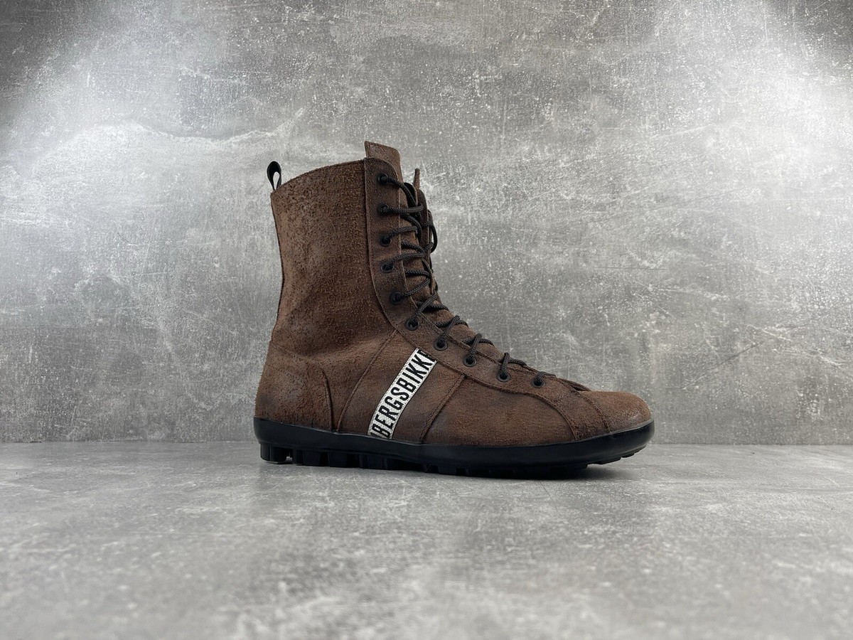 Bikkembergs Archives 90s High Suede Brown Trainers Boots Size 45