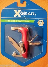 X Gear Mini LED Multitool Knife ~ 7 Tools ~ Red ~ NIP ~ Great GIFT