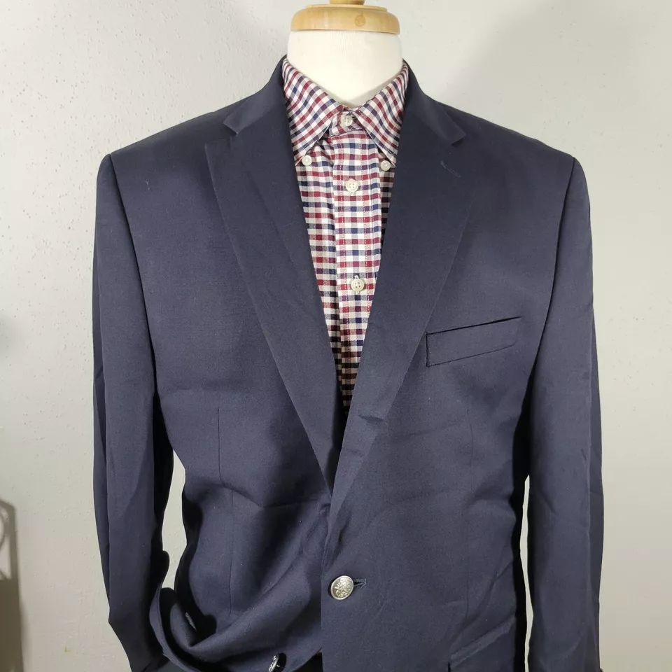 Michael Kors Men's Sport Coat Blazer Two Button Deep Navy Wool Poly Twill 44R - Image 2 of 4