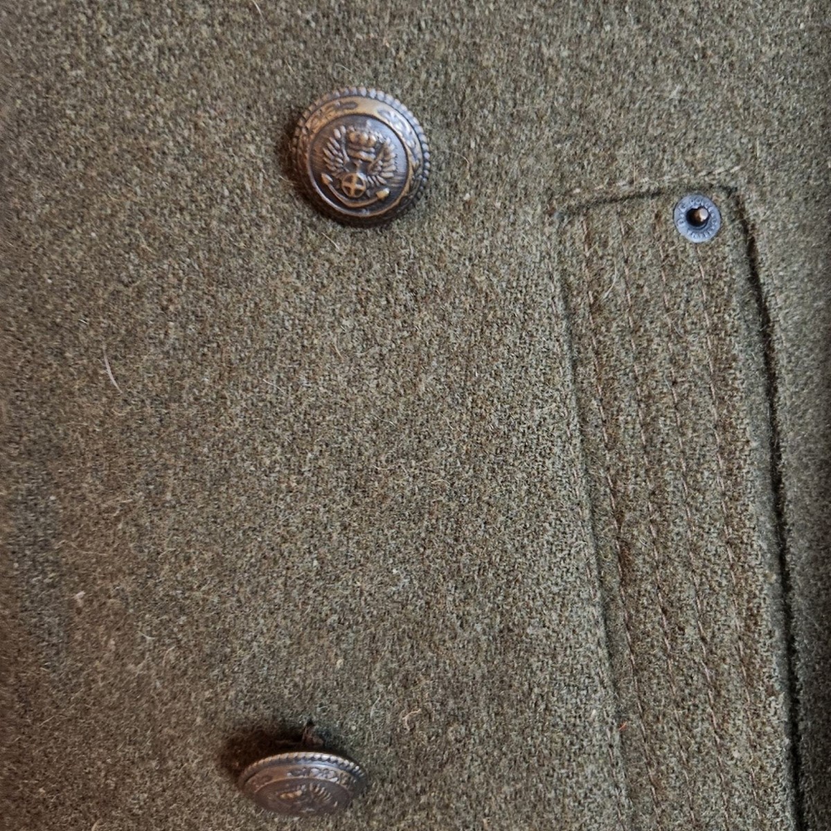 Vintage Dolce & Gabbana Men's 100% Wool Green Military Double