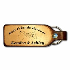 Pinky Promise Best Friend Personalized Leather Keychain