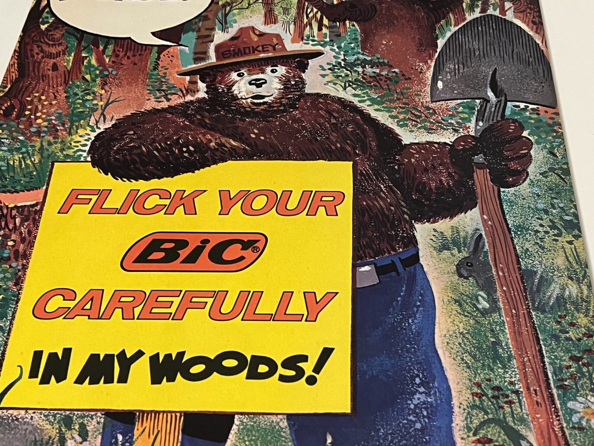 Smokey The Bear Flick your Bic Carefully in my woods 1978 Heavy