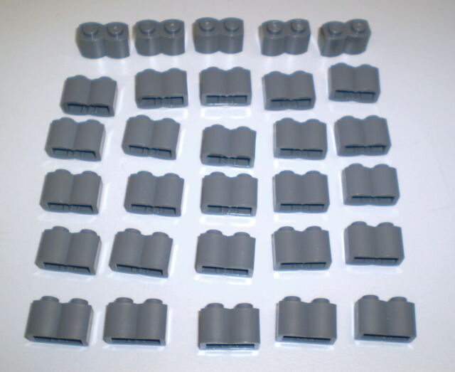 30 Used LEGO 1 x 2 Western Dark Bluish Gray Log Bricks 30136