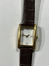 NINE WEST Watch Women Gold Tone Rectangle Needs Battery For Parts