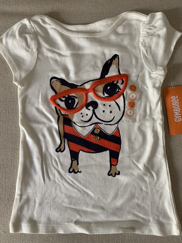 New Gymboree GIRL Short Sleeve Top SIZE 5 Color White