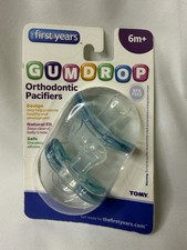 The First Years Gumdrop Orthodontic Pacifier Silicone One-Piece BPA-Free 6-18M