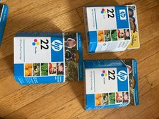 3 X New Genuine HP 22 Tri-Color Standard Yield Ink Cartridge C9352AN 140 12/07