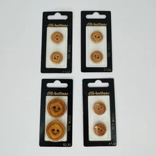 Vintage Carded Dill Buttons WOOD Models 1063, 1082, & 1080