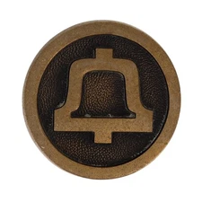 Brass Bell System AT&T Saul Bass Telecom Telephone Phone Vintage Belt Buckle