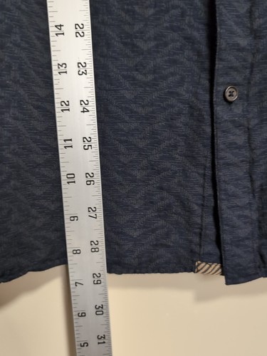 Billy Reid Standard Fit Long Sleeve Button Down - Medium - Blue Navy Pattern - Picture 2 of 11
