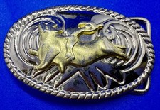 Western Rodeo Cowgirls Kids Bull Rider Vintage Belt Buckle for 1.25" Belt
