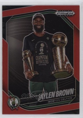2024-25 Panini Prizm Black Red Prizm 75/299 Jaylen Brown #170 1g37