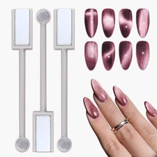 3pcs 3D Cat Eye Dual End Magnetic Board Wand Nail Art Tool UV Gel Nail Polish