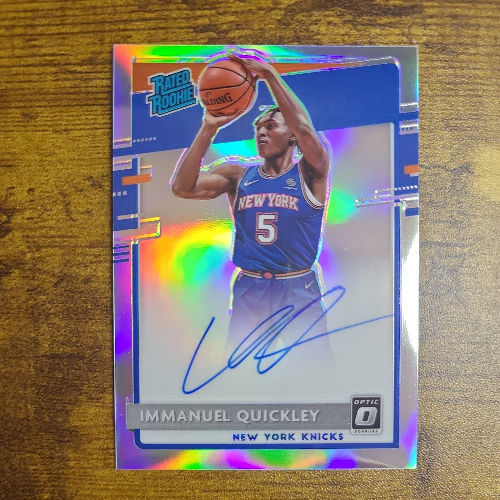 2020-21 Donruss Optic Immanuel Quickley On Card Auto Silver Holo Rated Rookie💥