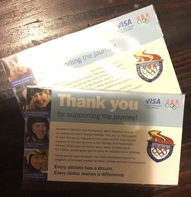Two Team USA Support the Journey 2006 Olympic Winter Games  Lapel Pins  Visa 