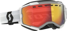 Scott Fury Snow Cross LS Unisex-Adult Snowmobile Goggles - White/Red...