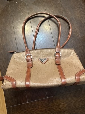 Ostrich skin, mini Prada bag. Barely used, in extremely good condition. Vintage