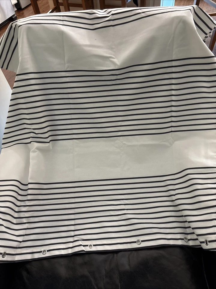 Dynamene Black & White Stripe Shower Curtain Tassels 72X72 Cloth - Image 2 of 4