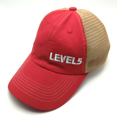 Level5 Tools hat red beige adjustable cap Level 5
