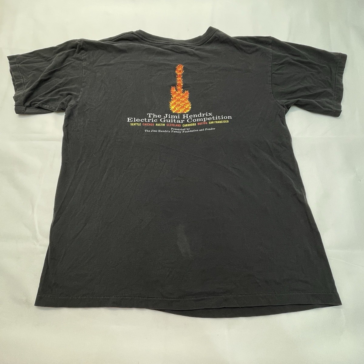 Vintage 1990s Jimi Hendrix Electric Guitar Comp T-shirt Single 