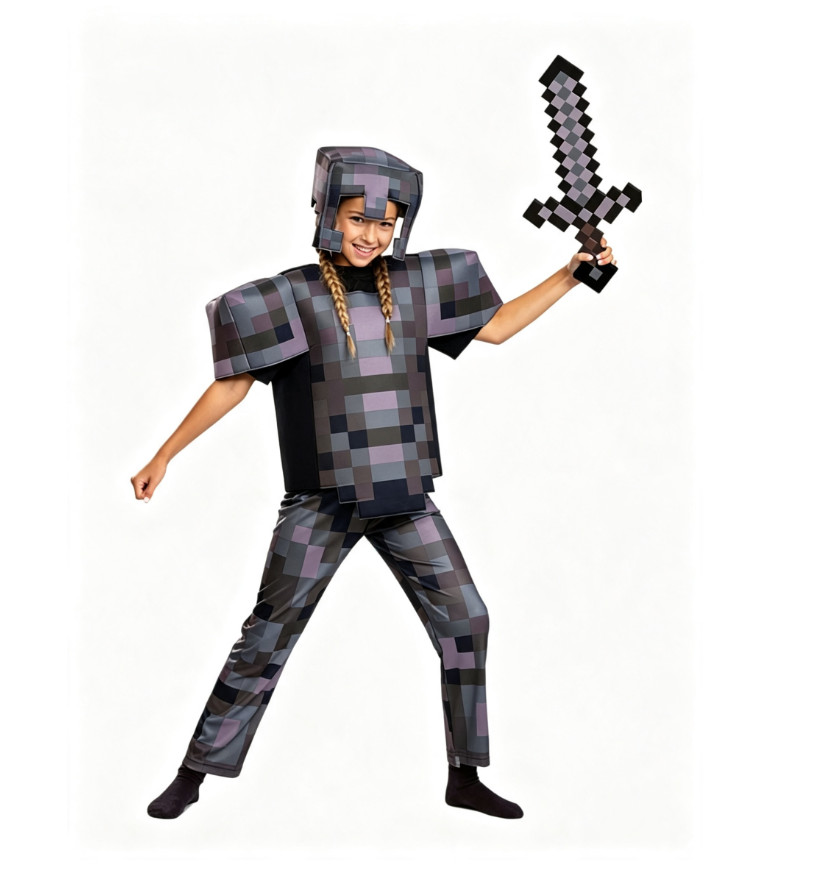 Kids Boys Girls Minecraft Cosplay Costume Jumpsuit Party Book Week Outfit Dress image 7