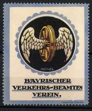 Künstler-Reklamemarke Edwin Hermann Henel, Bayerischer Verkehrs-Beamten-Verein,