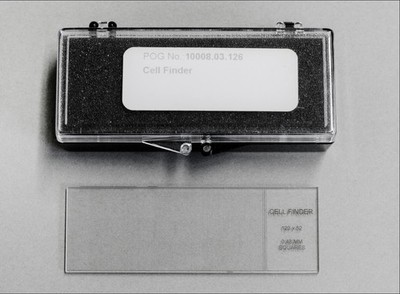 CELL FINDER Mikroskop Mikrometer 123 x 52 Squares 0,46mm auf Glasträger 26x76mm