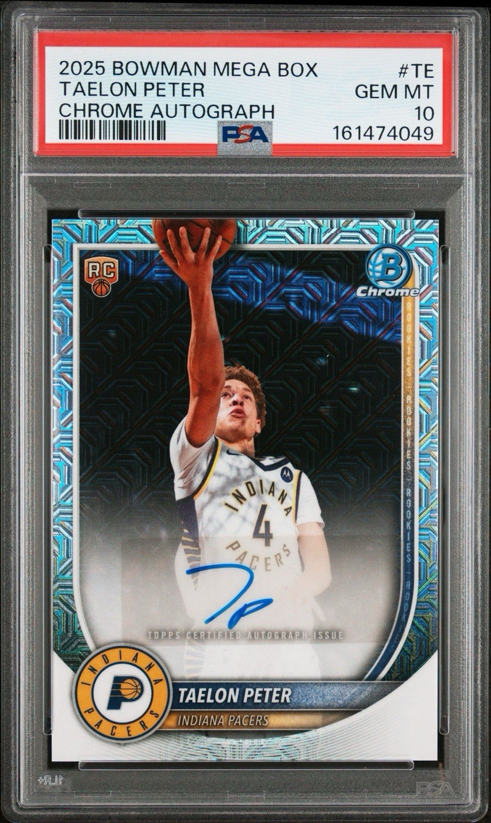 2025 BOWMAN MEGA BOX TAELON PETER CHROME AUTOGRAPH #BCA-TE ROOKIE AUTO PSA 10 view 1
