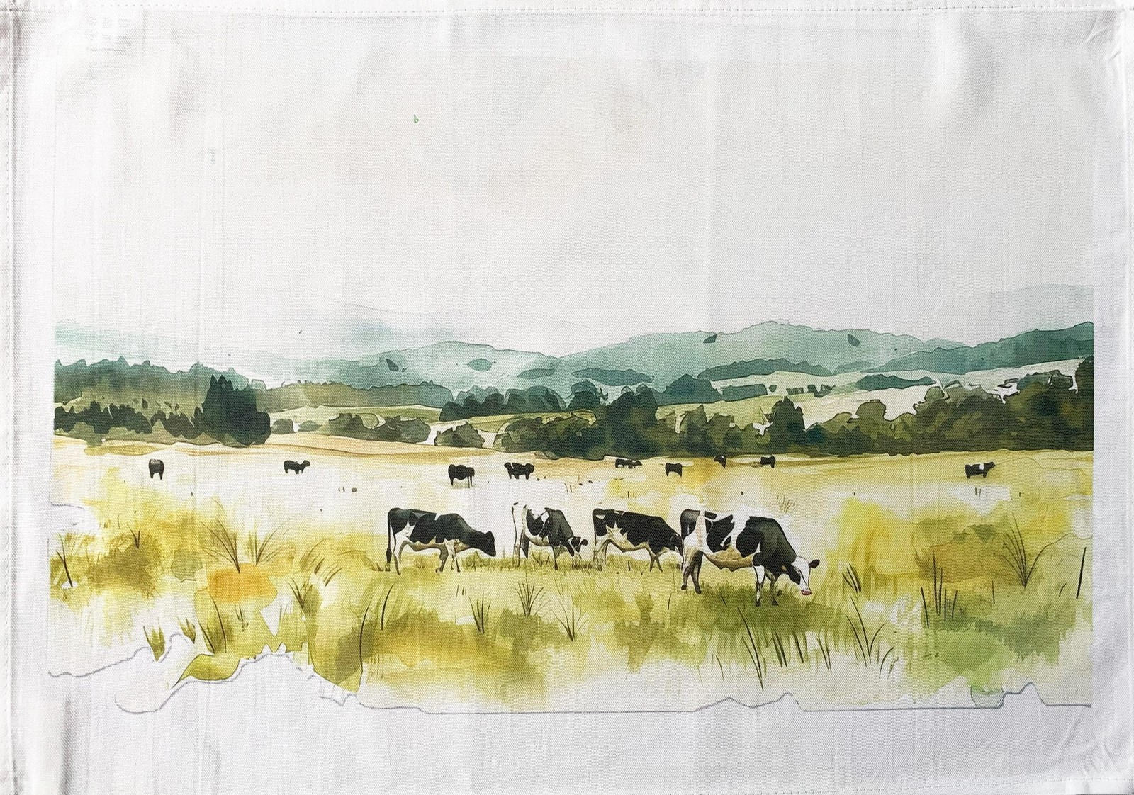 Field Cows Tea Towel, large, colourful, machine washable, cotton, great gift